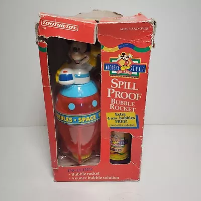 1995 Vintage Disney Mickey Mouse Kids Bubble Toy Rocket Spill Proof Blow NEW • $19.95