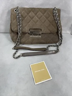 Michael Michael Kors Large Chain Sloan Quilted BEIGE Shoulder Bag Or Crossbody • $29.99