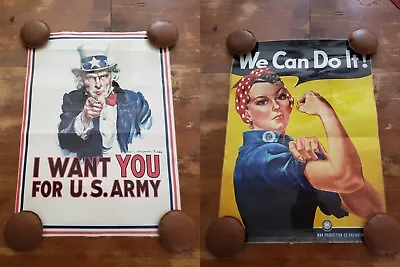 I Want You For U S Army/We Can Do It Sam/Rosie Laminated 2 Sided Poster 24x17.5  • $10