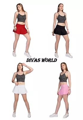 £14.60 • Buy Womens Flared Mini Skirt Stretchy High Waist Girls Sports Plain Short Rara Skirt