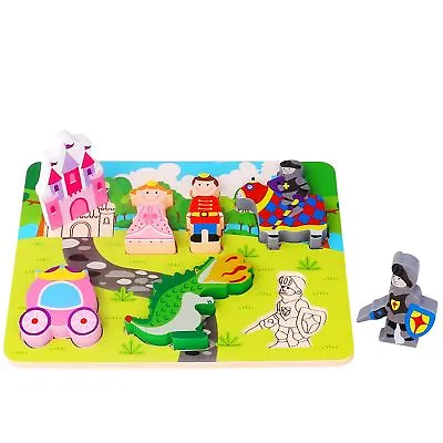 Tooky Toys Wooden Chunky Princess Castle Theme Puzzle • $17.50