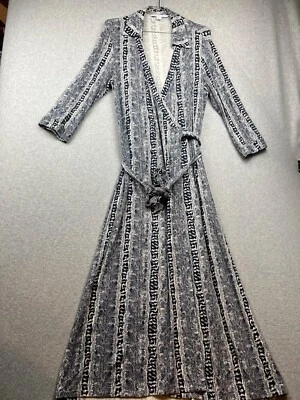 $156.73 • Buy DIANE VON FURSTENBERG Abigail Maxi Wrap Dress Women Size 14 Navy Snake Print