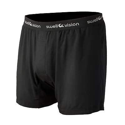 Swell Vision Bamboo Fiber Boxers W/ Smart Pocket & Bamboo Case - Black (M)  • $12