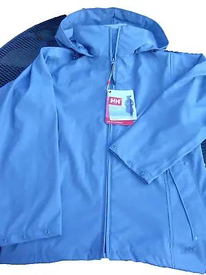 Helly Hansen Voss Rain Jacket Womens Size XS Blue Water Resistant 55268 • $25