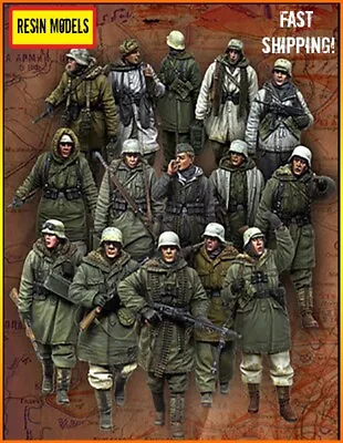 1/35 Resin Figure Model Kit 15pcs Winter German Soldiers Infantry WWII Unpainted • $34