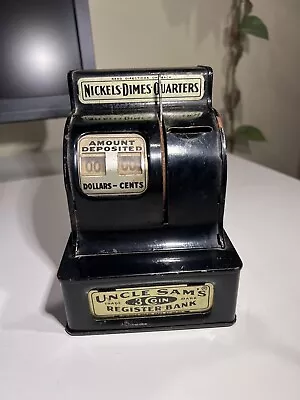 Vintage Black Uncle Sam’s 3 Coin Register Bank Saving Box UNTESTED • $22