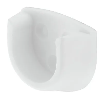 White Rail End Supports Brackets For Use With Oval Wardrobe Rails Poles 20mm • £2.09