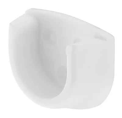 White Rail End Supports Brackets For Use With Oval Wardrobe Rails Poles 20mm • £1.89