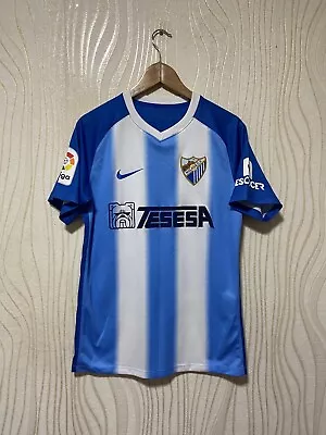 MALAGA 2018 2019 HOME FOOTBALL SHIRT SOCCER JERSEY NIKE 894345-413 Sz M MEN • $79.99