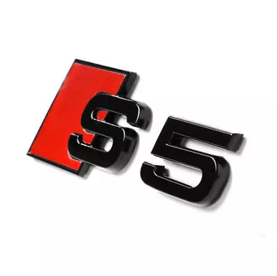 For Audi S5 Rear Trunk Emblem 3D Logo Nameplate Glossy Black Badge New • $24.99