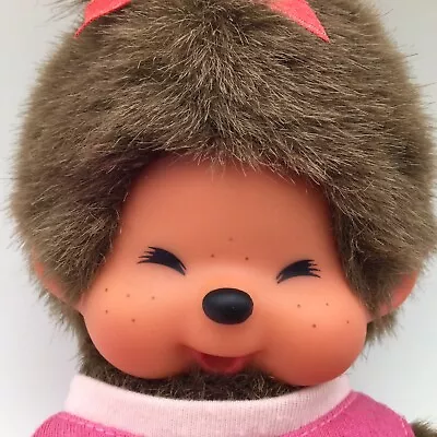 SEKIGUCHI Monchhichi Big Smile Girl Baby Monkey Plush Doll Vintage 7.8  Size S • $42