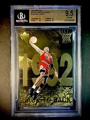 1998 Upper Deck Gatorade MICHAEL JORDAN BGS 9.5 1991-92 Year GOLD JUMBO Flight • $249.99