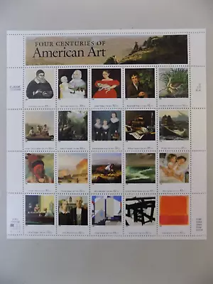 American Art US Stamps Full Pane 1997 Ed Hopper Grant Wood 20 Stamps 32 Cents • $5