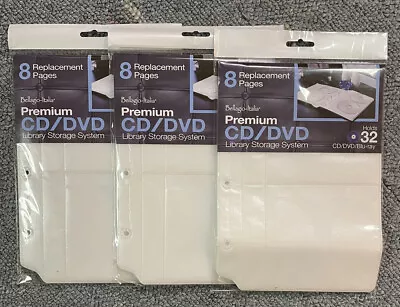 $32.99 • Buy 3x Bellagio-Italia Replacement Sheets, Storage Binder 8 Pages Holds 32 CD DVD
