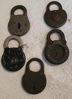 5 VINTAGE PADLOCKS: SEGAL 6 LEVER SAFETY LEVER SARGENT 6 LEVER  SKINNY NO Keys • $15