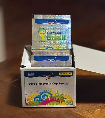 (1) Sealed Pack (5 Stickers) 2014 Brazil Brasil Panini World Cup Cristiano Messi • $1.19