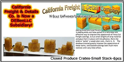 Produce Crates-Closed Small Stacks (6pcs) N/1:160 CAL Freight & Details *NEW* • $5.97