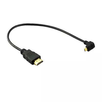 1Foot 90 Degree Down Angle Micro HDMI Male To HDMI Male Cable Connector (1Pack) • $13.99