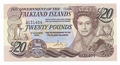 Falkland Islands 20 Pounds 1984 P. 15 UNC QEII Note • £52.61