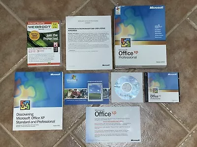 100% Genuine Microsoft Office XP Professional Full Version 2002 2 Disc & Webroot • $69