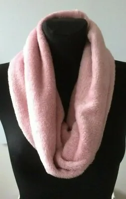 Handmade Cuddle Polar Fleece Rose Pink Scarf Cowl Infinity Snood Neck Warmer • £9.99