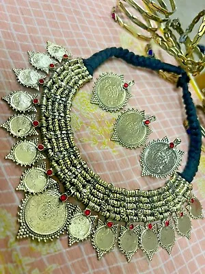 £19.99 • Buy Afghan Jewellery Necklace Earrings Tribal Vintage Boho Traditional Handmade Coin