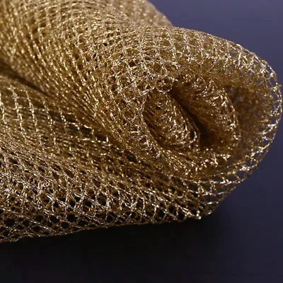 Fabric Crafts Gold Metallic Net Sparkle Glitter Skirt Mesh Tulle Dress Per Yard • $4.58