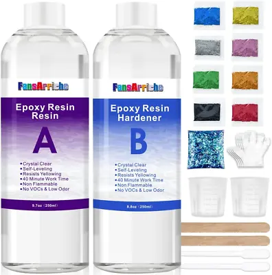 £17.19 • Buy Epoxy Resin 500ml, Crystal Clear Resin And Hardener Kit For Casting And Coating