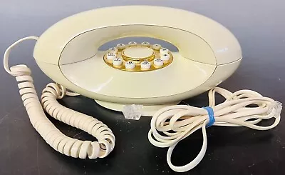 Vintage American Telecom Genie Style Push Button Phone Ivory With Gold Trim MCM • $29.99