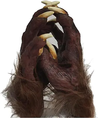 Skeleton Gloves Hairy Werewolf Hands Claws Gloves Halloween Latex Hairy Hands • $27.99