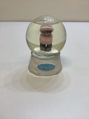 £9.95 • Buy Me To You Bear Snow Globe Mini Glitter Globe Figurine Water Winter Pink Coat