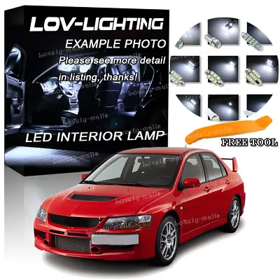 LED Interior Package Kit Bulb Xenon White 6x Map License Plate For Lancer EVO • $15.14