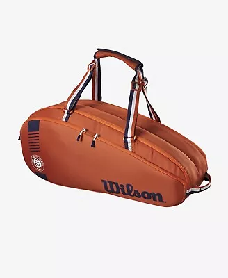 Wilson Roland Garros Team Tennis Racket Bag 6 Pack Clay/Navy WR8026200 • $120