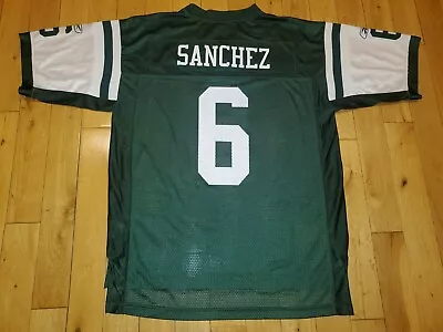 2010 Reebok On Field Mark Sanchez NEW YORK JETS #6 Men NFL Team Replica JERSEY L • $50.99