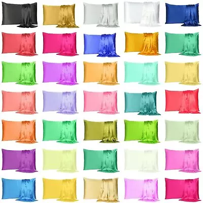 2 PCS Satin Pillow Case Bedroom Pillowcase Cushion Covers Home Decor Luxury Slip • $10.95