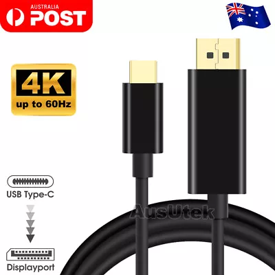 $10.75 • Buy USB-C To DP Cable DisplayPort DP 4K UHD Type-C For Macbook IPad Air Pro Mini 6