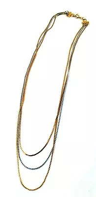 Sarah 3 Color Multi-Strand Serpentine Chain Necklace 17-19  • $11.95