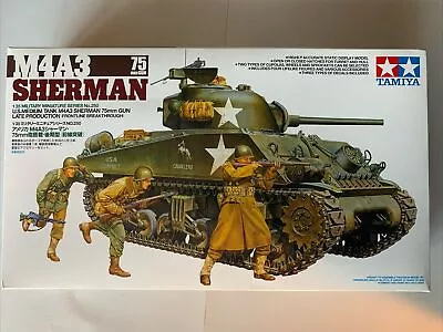 Tamiya 35250 US Medium Tank M4A3 Sherman +4 Figure 1/35 Modelnew Open Box • $40