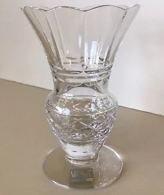 MIKASA ~ Vintage Crystal Vase ~ 5 7/8  ~ Made In Slovenia • $25