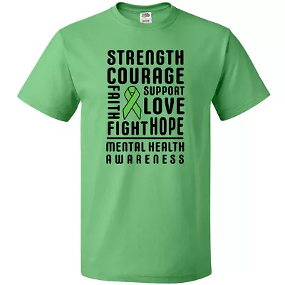 Inktastic Mental Health Awareness Strength Support Love T-Shirt Month Green May • $13.99