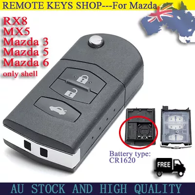 3BUTTON Flip Key Suit For MAZDA 3 5 6 2003-2013 Remote Key Shell/Case/Enclosure • $12.04