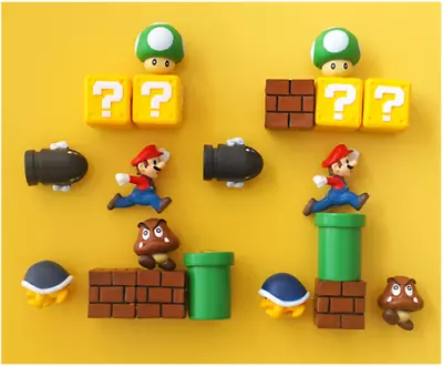 10PCS Super Mario Bros FRIDGE MAGNET Kids Memo Party Bag Fillers Board Gift • £6.99