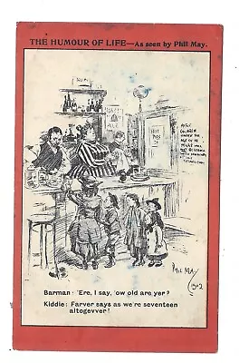£5.50 • Buy Vintage Postcard The Humour Of Life As Seen By Phil May - Barman... Pmk 1905