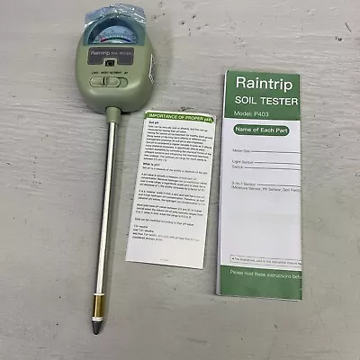 RAINTRIP 4-IN-1 SOIL TESTER  Soil Moisture Meter PH METER TESTER New In Box  • $14.99