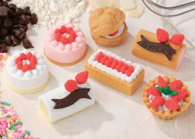 Iwako Japanese Puzzle Eraser - Cake Cream Puff And  Fruit Tart • £1.20