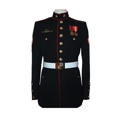Us Marine Dress Blue Uniform Blouse Trousers Attachments Belt Pin Up Hat Cover • $6.40