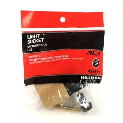 Hillman 427692 Light Socket 250 Watt On/Off Turn Knob 1  Extension • $4.99