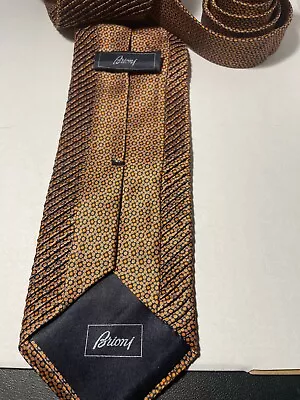 BRIONI Handmade SETA Silk Tie Copper/Black Italy Made 62 X 3.75 • $50