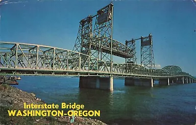 Postcard Interstate Bridge Columbia River Portland Oregon And Vancouver WA • $3.32