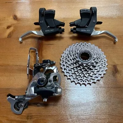 SHIMANO DEORE XT Vintage 3x8 STI Shifter Brake Lever Derailleur F&R Cassette • $450